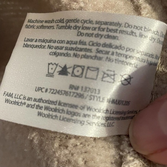 Woolrich Large 1/4 Snap Pullover Sweater Oatmeal Chest Pocket Mock Neck … - Picture 6 of 6